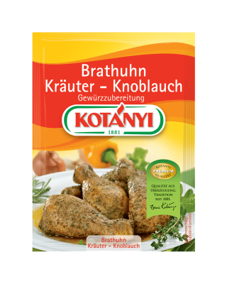Kotányi Brathuhn Kräuter-Knoblauch Gewürzzubereitung im Brief