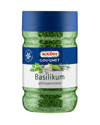 Kotányi Gourmet Basilikum gefriergetrocknet in der 1200ccm Dose