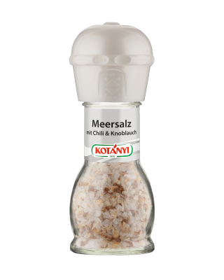 Kotányi Meersalz mit Chili und Knoblauch in der Mühle