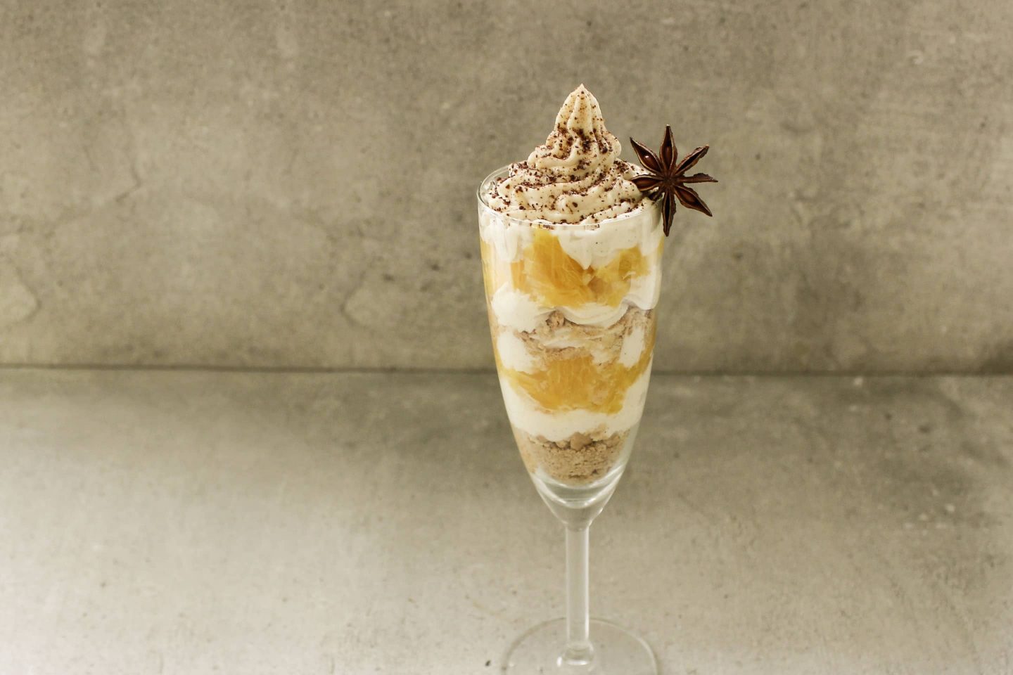 New Year's Eve dessert with choco zauber and cinnamon