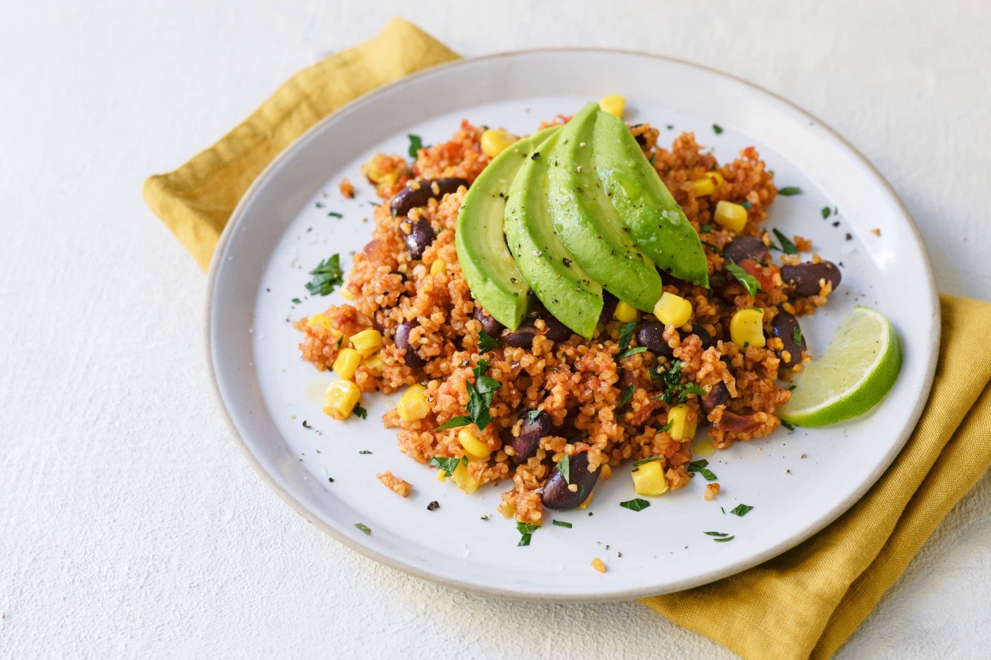 Vegane Bulgurpfanne Bohnen