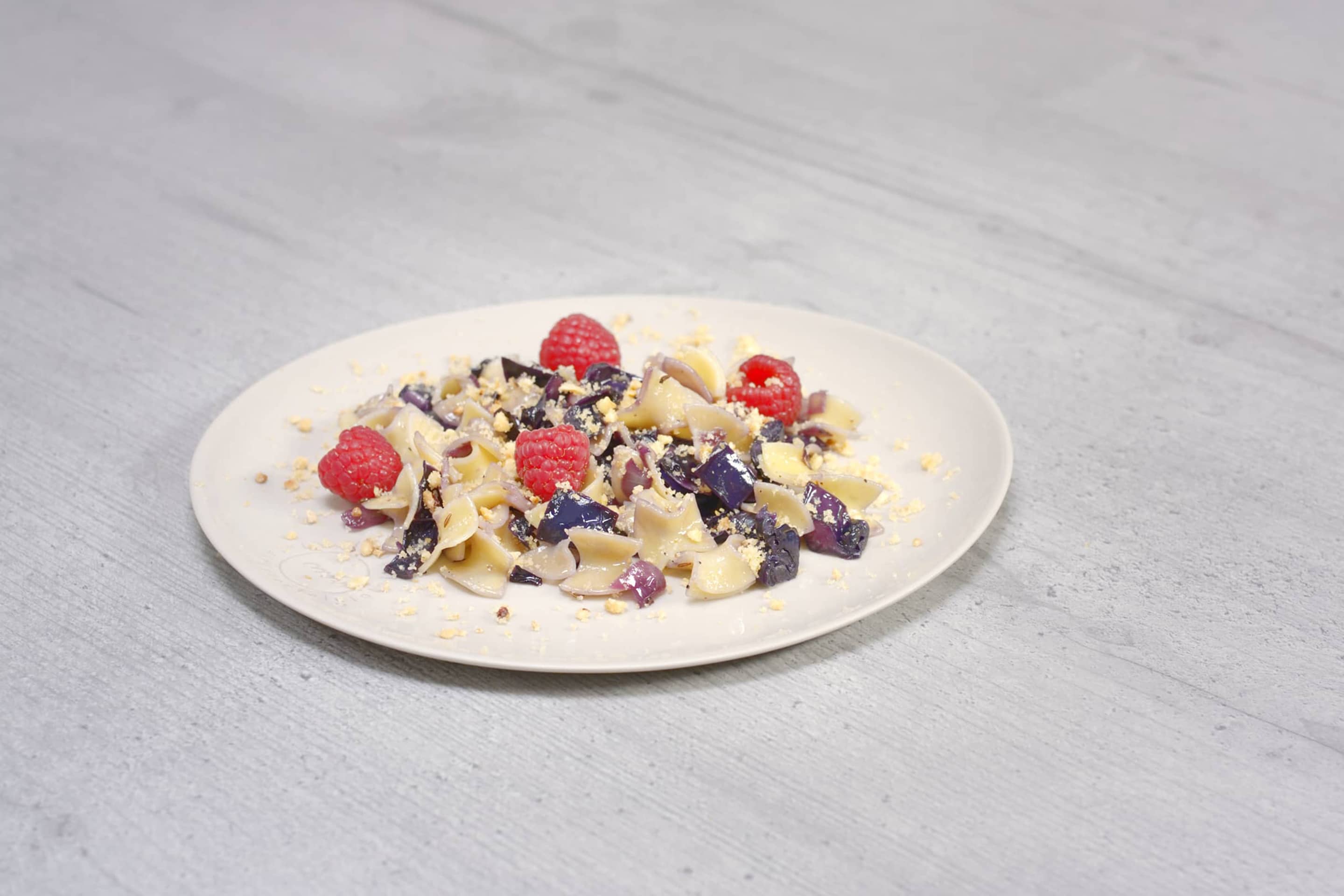 Caramelized Austrian Krautfleckerl Red Cabbage Pasta With Raspberries