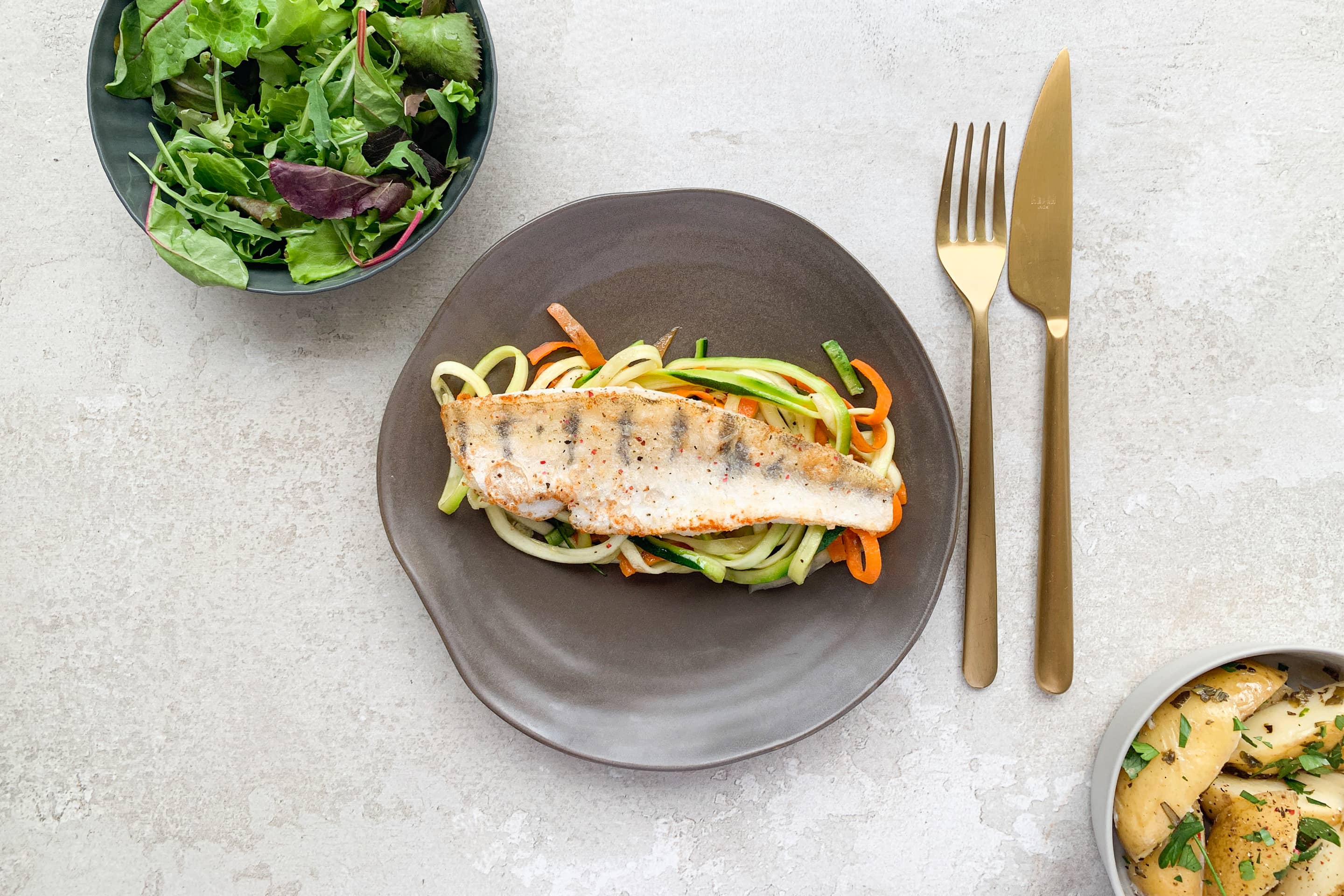 Zander Fillet on a Bed of Vegetables