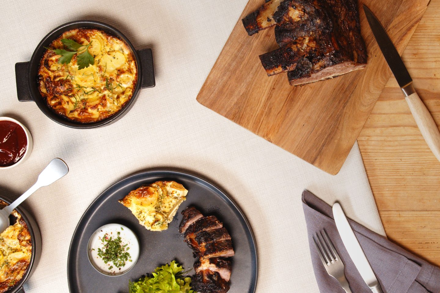 Short ribs with potato gratin