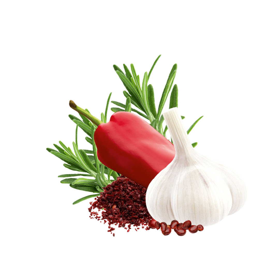 Sumac, garlic, paprika and rosemary