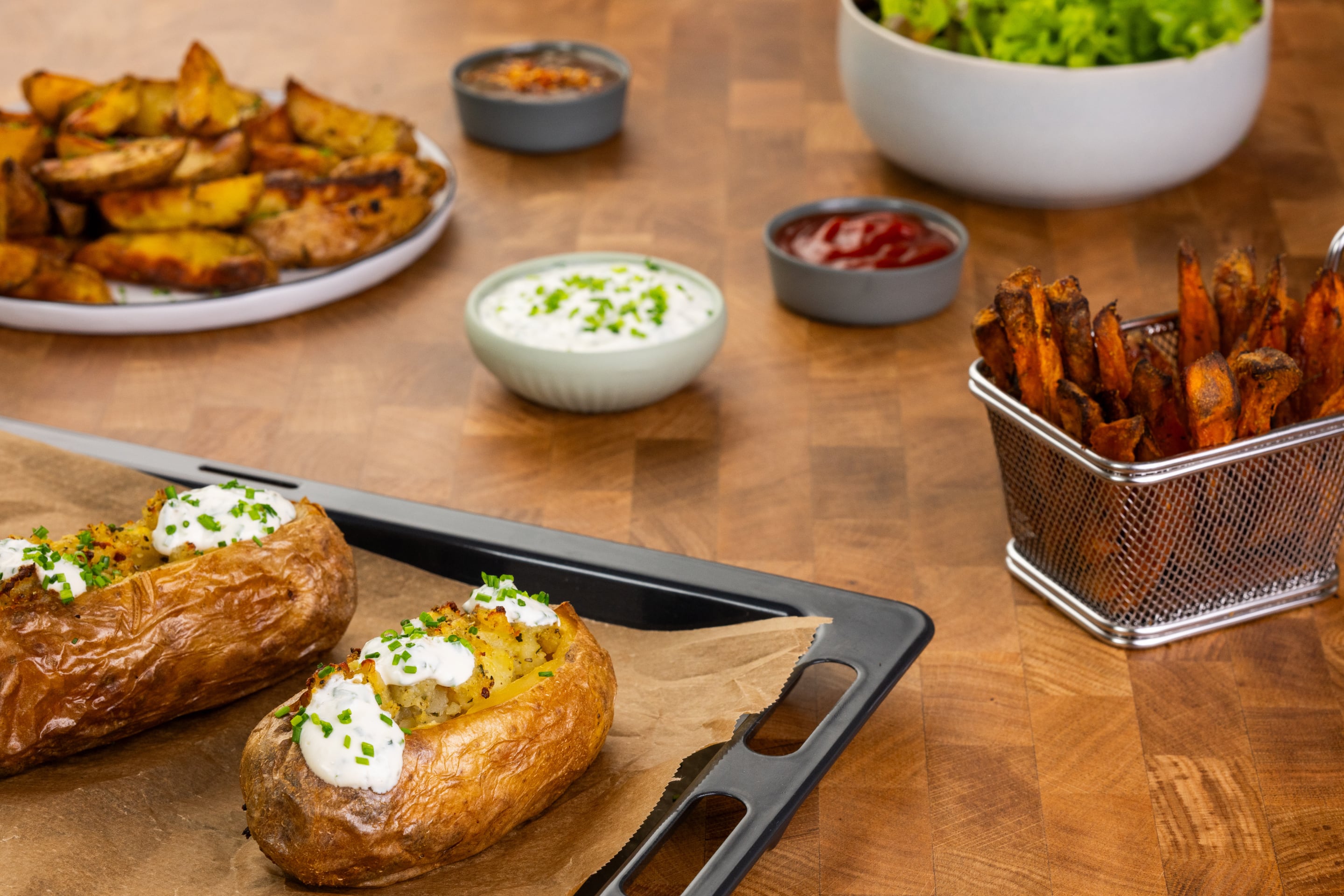 Baked Potatoes Mit Kräuterdip Landing Page